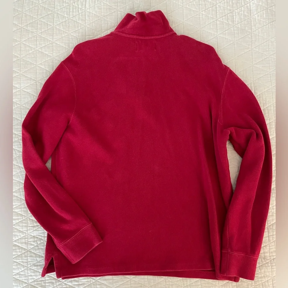 Polo Ralph Lauren Vintage Estate Rib 1/4 Zip Cotton Sweater in Red Size L - Picture 6 of 7